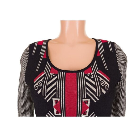 Etro Jacquard Knit Dress Size 44 US 6 Black Multi $925 - Picture 3 of 10